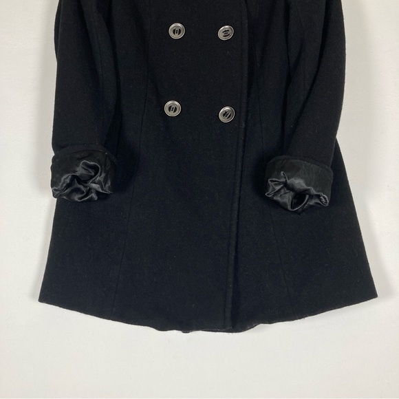 Kristen Blake Women's Coat Merino Wool Blend Double Breasted Black Size 6 - Picture 14 of 16